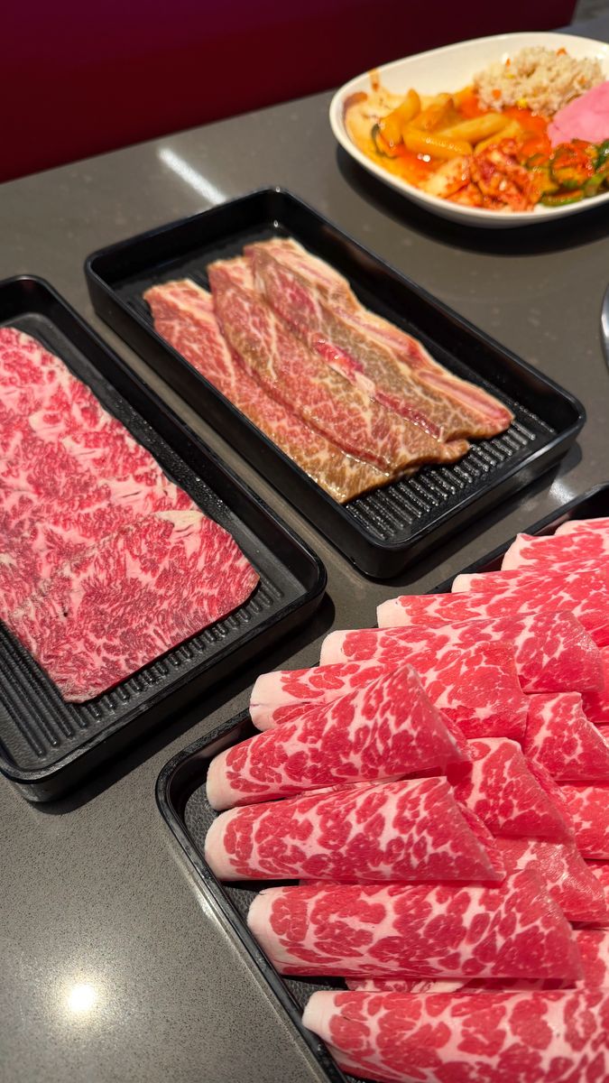 Premium marbled beef sliced and ready for the grill